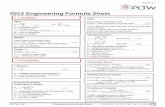 2012 Engineering Formula Sheet - PLTW - · PDF fileVersion 2.1 PLTW, Inc. Engineering Formula Sheet x µ Standard Deviation 2 N s = sample standard deviation (2. k k!(n 2012 Engineering