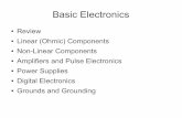 Basic Electronics - George Mason Universityphysics.gmu.edu/~rubinp/courses/407/electronicsslides.pdfBasic Electronics Review Linear (Ohmic) Components Non-Linear Components Amplifiers