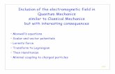 Inclusion of the electromagnetic field in Quantum amp;M Inclusion of the electromagnetic field in Quantum Mechanics similar to Classical Mechanics but with interesting consequences