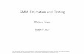 GMM Estimation and Testing - MIT OpenCourseWare · GMM Estimation and Testing Whitney Newey October 2007 Cite as: Whitney Newey, course materials for 14.385 Nonlinear Econometric