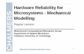 Hardware Reliability for Microsystems - Mechanical Modellingragnar/micro_systems_home/literature/L1.pdf · Hardware Reliability for Microsystems - Mechanical Modelling ... Hardware
