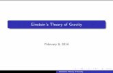 Einstein's Theory of Gravity - Astronomie & Astrophysikkokkotas/Teaching/GTR_files/GTR... · For a non-spherical distribution the term1=j~x x~0jcan be expanded as 1 ... Dicke’s