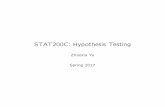 STAT200C: Hypothesis Testingzhaoxia/teaching/stat200c/200C_HypothesisTesting... · Some De nitions A hypothesis is a statement about a population parameter. The two complementary