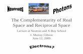 The Complementarity of Real Space and Reciprocal Spaceneutrons2.ornl.gov/conf/nxs2009/pdf/Lecture 12 - Real or Reciprocal... · Advantages/Disadvantages Thermal Neutrons λ~d hkl