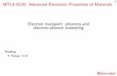 MTLE-6120: Advanced Electronic Properties of …abinitiomp.org/teaching/mtle6120/slides/ePhTransport.pdfProportional to T3 for T˝T D, constant 3n ionk B for T˛T D (classical equipartition