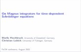 On Magnus integrators for time-dependent Schr odinger ... · error bounds for implicit integrators require smallness of hkDk2 for oscillatory problems. ... proof more di cult for