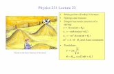 Physics 231 Lecture 23 - Michigan State Universitylynch/phy231_2010/lecture23.pdf · Physics 231 Lecture 23 ... simple harmonic motion, just as a mass on a spring. ... Graphical Representation
