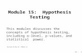 [PPT]PowerPoint Presentation - Basic Biostatistics Concepts …biostatcourse.fiu.edu/PPT/MODULE 15 Hypothesis Testing.ppt · Web viewModule 15: Hypothesis Testing This modules discusses
