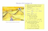 Physics 231 Lecture 14 - NSCLlynch/phy231_2011/lecture14.pdf · • Main points of today’s lecture: Physics 231 Lecture 14 • Multiple impulses and rocket ... • Piano string