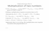 Divide and Conquer (Part II) Multiplication of two ... and Conquer (Part II) Multiplication of two numbersMultiplication of two numbers Let U = (u 2n-1 u 2n-2 u 1 u 0) 2 and V = (v