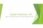 Slope Stability 101 - University of Wisconsin–Stevens … Stability Analysis Basics Explore Site Geology Characterize soil shear strength Construct slope stability model Establish
