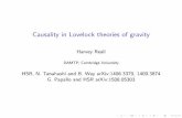 Causality in Lovelock theories of gravity in Lovelock theories of gravity Harvey Reall ... but not w.r.t. G . ... need to identify points in a curved spacetime
