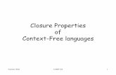 Closure Properties Context-Free languagesweb.cs.wpi.edu/~kal/courses/fcs/module7/grahneclass12.pdfSummer 2004 COMP 335 4 In general: The grammar of the union has new start variable