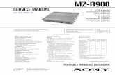 MZ-R900 - Minidisc Community Portal MZ-R900 TABLE OF CONTENTS 1. SERVICING NOTES 3 2. GENERAL 4 3. DISASSEMBLY 3-1. Disassembly Flow 5 3-2. Panel Assy, Bottom ...