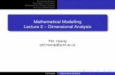 Mathematical Modelling Lecture 2 -- Dimensional Analysispjh503/mathematical_model/math_model2.pdf · Dimensional Analysis Buckingham’s Π-Theorem Buckingham’s Π-Theorem Example