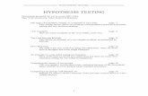 HYPOTHESIS TESTING - · PDF fileThe logic of hypothesis testing, as compared to jury trials page 3 This simple layout shows an excellent correspondence between hypothesis testing and