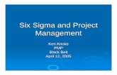 Six Sigma and Project Management 041205 · 1/6/2007 · Analyze capabilities against CTQ's ... Final report and presentation 23-Sep April May June July August September. Six Sigma