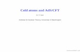 Cold atoms and AdS/CFT -  · PDF fileDimensional analysis: [t] = −2, [x] = −1, [ψ] = d 2 ... Cold atoms and AdS/CFT – p.10/27. ... Adam, Balasubramanian