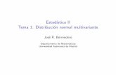 Estadística II Tema 1: Distribución normal multivarianteverso.mat.uam.es/~joser.berrendero/cursos/Matematicas-e2/e2-tema1... · Estad stica II Tema 1: Distribuci on normal multivariante