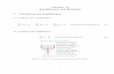 Chapter 11 Equilibrium and Elasticity 1 Conditions for · PDF file · 2017-05-15Chapter 11 Equilibrium and Elasticity 1 Conditions for Equilibrium 1st condition for equilibrium X