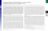 Temperature dependence of protein folding kinetics in ... · Temperature dependence of protein folding kinetics in ... able to complete a series of thermal melts and ... to a glass