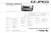 CX-JPK33 - Diagramas CX-JPK33 + – + RL RL – – Rear View – PART No. SECTION 1 SERVICING NOTES NOTES ON HANDLING THE OPTICAL PICK-UP BLOCK OR BASE UNIT The laser diode in the