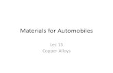 Materials for Automobilesshankar_sj/Courses/ED5312/...up to about 36 percent zinc are normally called alpha brasses and more than 38 percent zinc are known as alpha plus beta brasses.