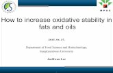 How to increase oxidative stability in fats and oils are more effective in relatively more polar medi a (oil-in-water emulsions). Bulk oil Ascorbic acid Trolox O/W emulsion Ascorbyl