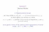 sl nm 2 - Rudolf Peierls Centre for Theoretical Physics · PDF fileLecture2 NormalModes ♦ Coupledpendula(recap): • 2linearODEsinx(t),y(t) −→ 2normalfrequenciesω1,ω2 atwhichsystemcanoscillateasawhole.