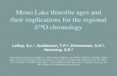Mono Lake thinolite ages and their implications for the ...gcep.host.ualr.edu/Archives/2009/2009_EOS_Files/Sverre LeRoy SURE... · Mono Lake thinolite ages and their implications