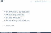 Maxwell’s equations • Wave equations • Plane · PDF file• Maxwell’s equations • Wave equations • Plane Waves • Boundary conditions ... H J ρ t t. Massachusetts ...