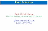 Prof. Girish Kumar - nptel.ac.innptel.ac.in/courses/108101092/Week-10-Horn-Antennas-Part-2.pdf · Horn Antennas Prof. Girish Kumar ... 2576 7436. Dual Mode Pyramidal Horn Antenna