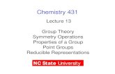 Chemistry 431 - NC State: WWW4 Serverfranzen/public_html/CH431/lecture/lec_13.pdf · Chemistry 431 Lecture 13 ... Symmetry element: a point line or plane with respect to ... 1 is
