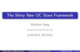 The Shiny New I2C Slave Framework - eLinux.org · The Shiny New I2C Slave Framework Wolfram Sang ... sysfs, char device,... I2C slave ... spin_lock(&eeprom->buffer_lock);
