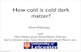 How cold is cold dark matter? - Institute of Astronomy€¦ · How cold is cold dark matter? Mark Wilkinson with Matt Walker, Justin Read, Walter Dehnen, ... R /kpc LP(R,v los) v
