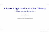 Linear Logic and Naive Set Theory - Research Institute …terui/summer3.pdfLinear Logic and Naive Set Theory ∼ Make our garden grow ∼ Kazushige Terui terui@nii.ac.jp National Institute