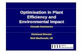 Optimisation in Plant Efficiency and Environmental … in Plant Efficiency and... · Optimisation in Plant Efficiency and ... withdrawal and discharge, ... • groundifdibddwater