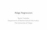 Ridge&Regression - University of Chicagottic.uchicago.edu/~ryotat/teaching/enshu12.pdfwhere w¯ is&the&mean&es6mator w¯ = E ξ wˆ E ξ wˆ − w¯ 2 =? w¯ − w∗ 2 =? Analyze&the&variance&(sketch)