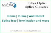 Fiber Optic Splice Closures - Dafniadafnia.com/Mailers/2016/FOSPlice closures.pdf · Splice Tray: Port Capacity. 1x round, loop cable with max φ21mm. Tray Splice Capacity (Max) -