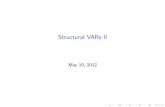 Structural VARs II - kris-nimark.net · Structural VARs Today: I Long-run restrictions I Two critiques of SVARs Blanchard and Quah (1989), Rudebusch (1998), Gali (1999) and Chari,