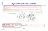 Synchronous machines - geuzaine/ELEC0431/3_Synchronous.pdfSynchronous machines 1 Synchronous machines Turbo -alternator Saliant poles θ! =ω/p Rotor (inductor): 2p poles with excitation