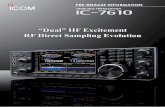 “Dual” HF Excitement RF Direct Sampling Evolutionrfsolutions.com.au/wp-content/uploads/2016/12/IC-7610-pre-06-07... · Frequency range 1.9–50 MHz bands Matching impedance range