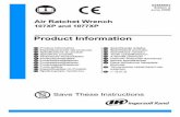 Product Information Manual, 107XP and 1077XP, Air … · Manuals can be downloaded from ... air filter and compressor tank daily. ... Schlagvorrichtung an jeder Verbindung ohne interne