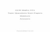 OCR Maths FP1 Topic Questions from Papers Matrices · PDF fileTopic Questions from Papers Matrices Answers ... Use sum or product of roots to obtain 6p =12 ... Obtain only correct