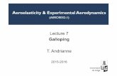 Aeroelasticity & Experimental Aerodynamics - ULiege€¦ · Aeroelasticity & Experimental Aerodynamics (AERO0032-1) Lecture 7 Galloping T. Andrianne 2015-2016 . Motion of a linear