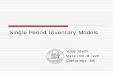 Single period Inventory Models - MIT OpenCourseWare. Set P 2. Calculate µ 3. Calculate σ 4. Expected Profit Function $0 $100 $200 $300 $400 $500 $600 10 15 20 25 30 Price Profi ...