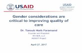 Gender considerations are critical to improving 27, 2017 · Gender considerations are critical to improving quality of ... • Fishbone diagram ... TB/HIV Co-Infected Clients on ART