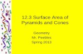 12.3 Surface Area of Pyramids and Cones - Montgomery …€¦ ·  · 2017-10-18•Find the surface area of the cylinder in ... intersection of two lateral faces is a lateral ...