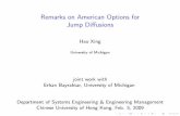 Remarks on American Options for Jump · PDF fileRemarks on American Options for Jump Diﬀusions Hao Xing University of Michigan joint work with Erhan Bayraktar, University of Michigan