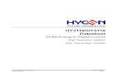 HY3118/HY3116 Datasheet - 紘康科技 · © 2011-2016 HYCON Technology Corp. DS-HY3118-V09_EN Page 1 HY3118/HY3116 Datasheet 24-Bit Analog-to-Digital Convert High Resolution Σ∆ADC